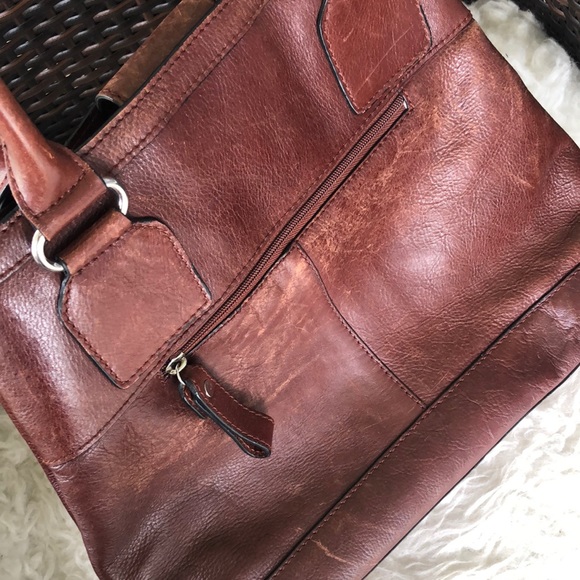 Wilson Leather | Brownish Red Leather Medium Large Tote Bag - Picture 11 of 16